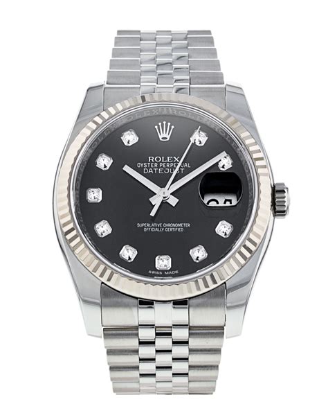 rolex datejust 116234 oyster quadrante nero diamanti|rolex oyster dial.